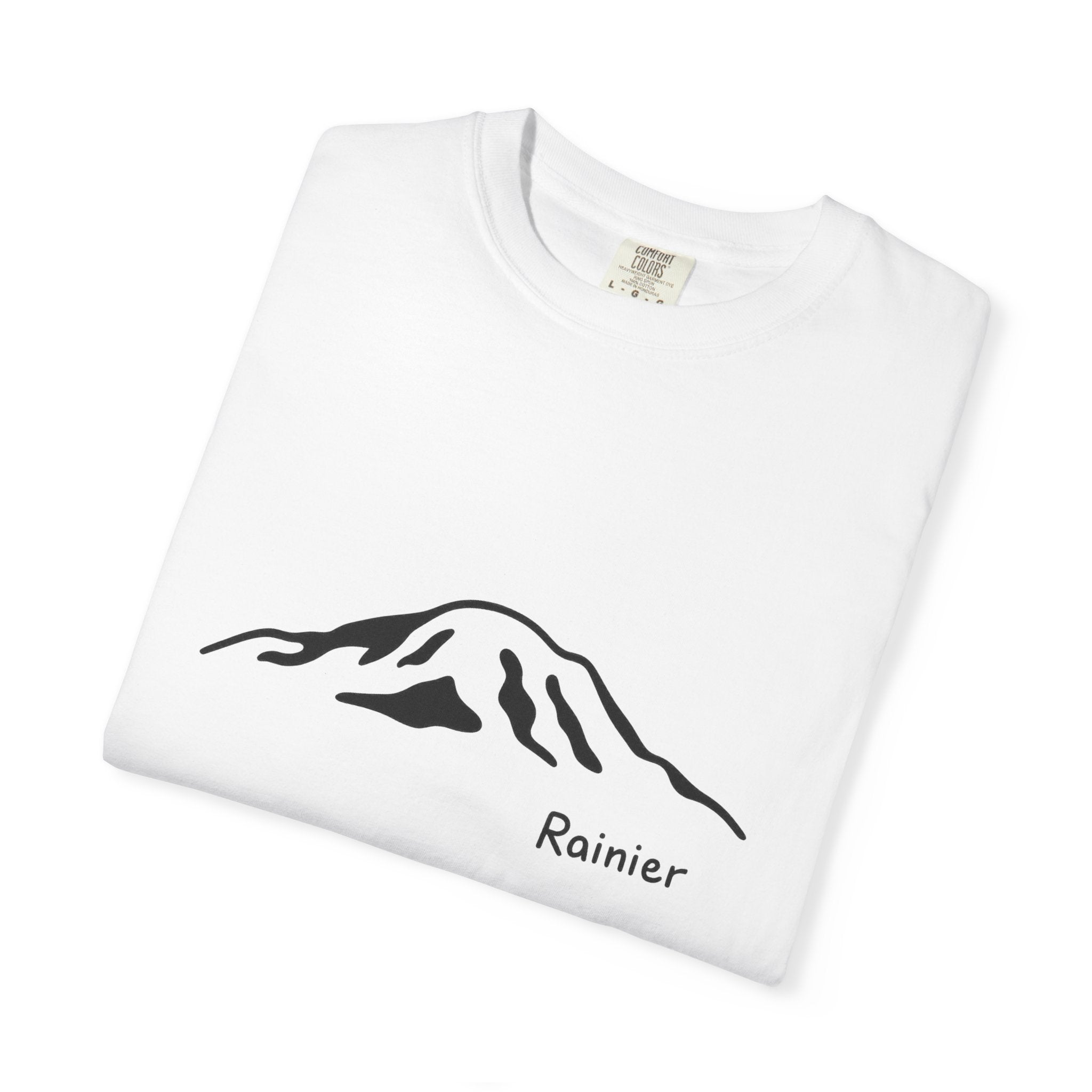 Mount Rainier Cascade Mountains T-Shirt - Clean Line Mountain Graphic