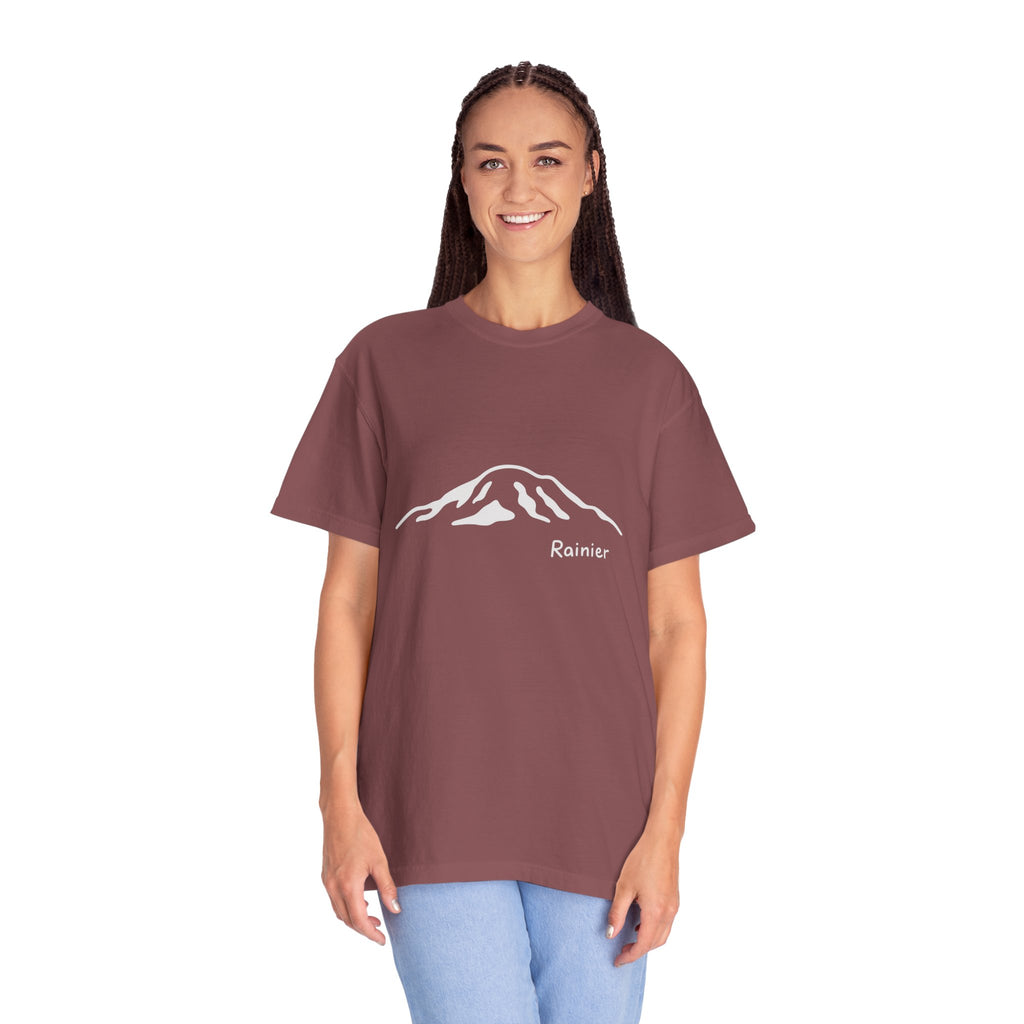 Mount Rainier Cascade Mountains T-Shirt - Clean Line Mountain Graphic