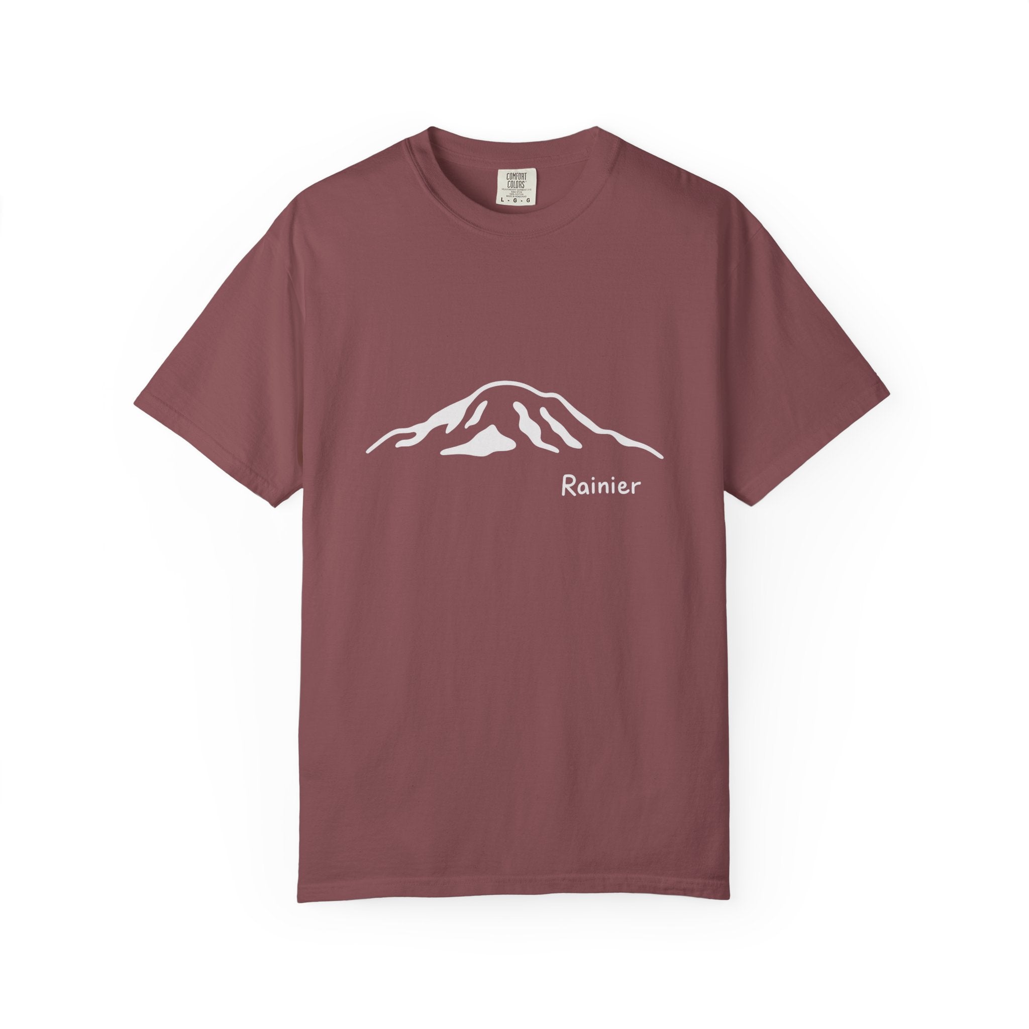 Mount Rainier Cascade Mountains T-Shirt - Clean Line Mountain Graphic