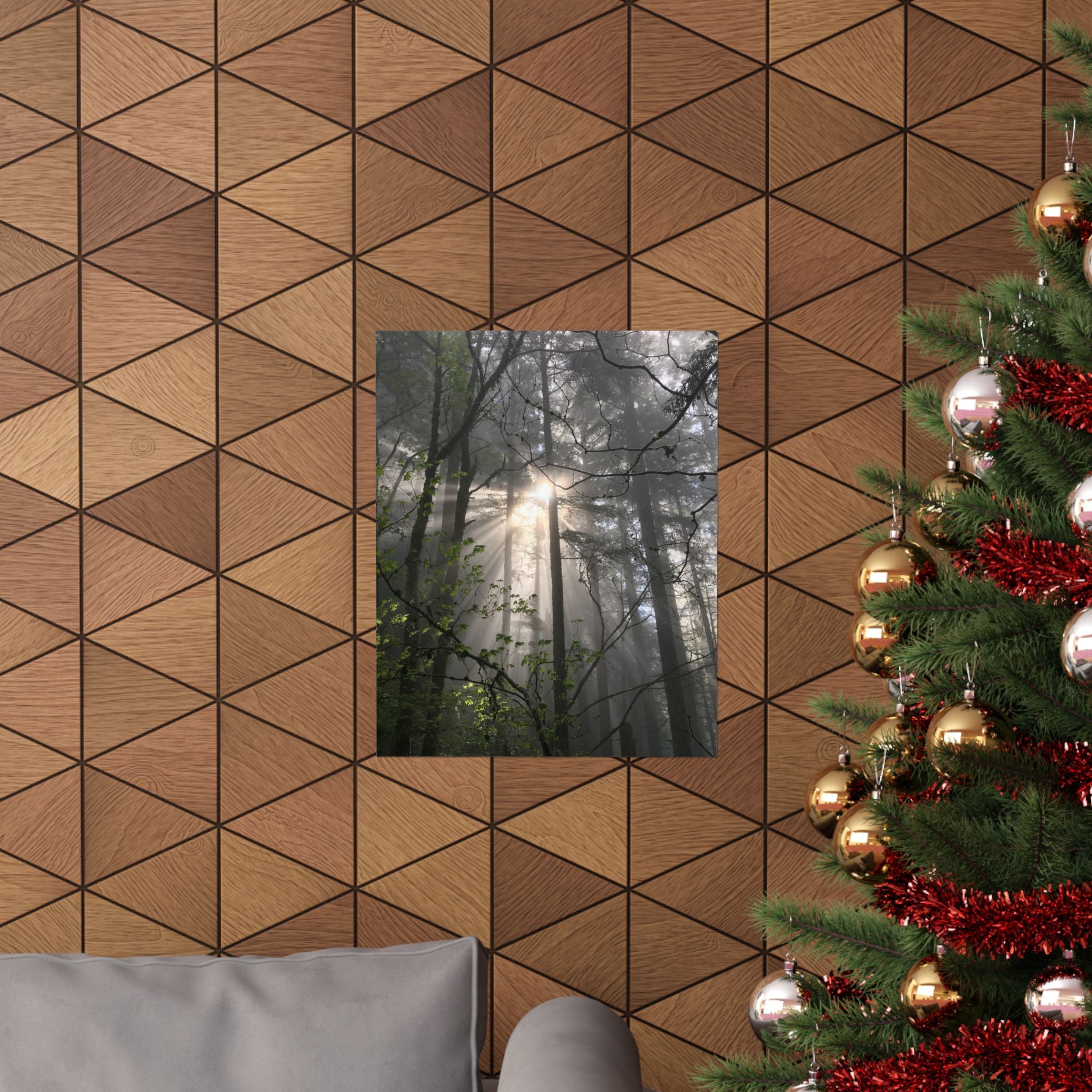 Forest Sunbeams Matte Poster — Vertical Nature Wall Art