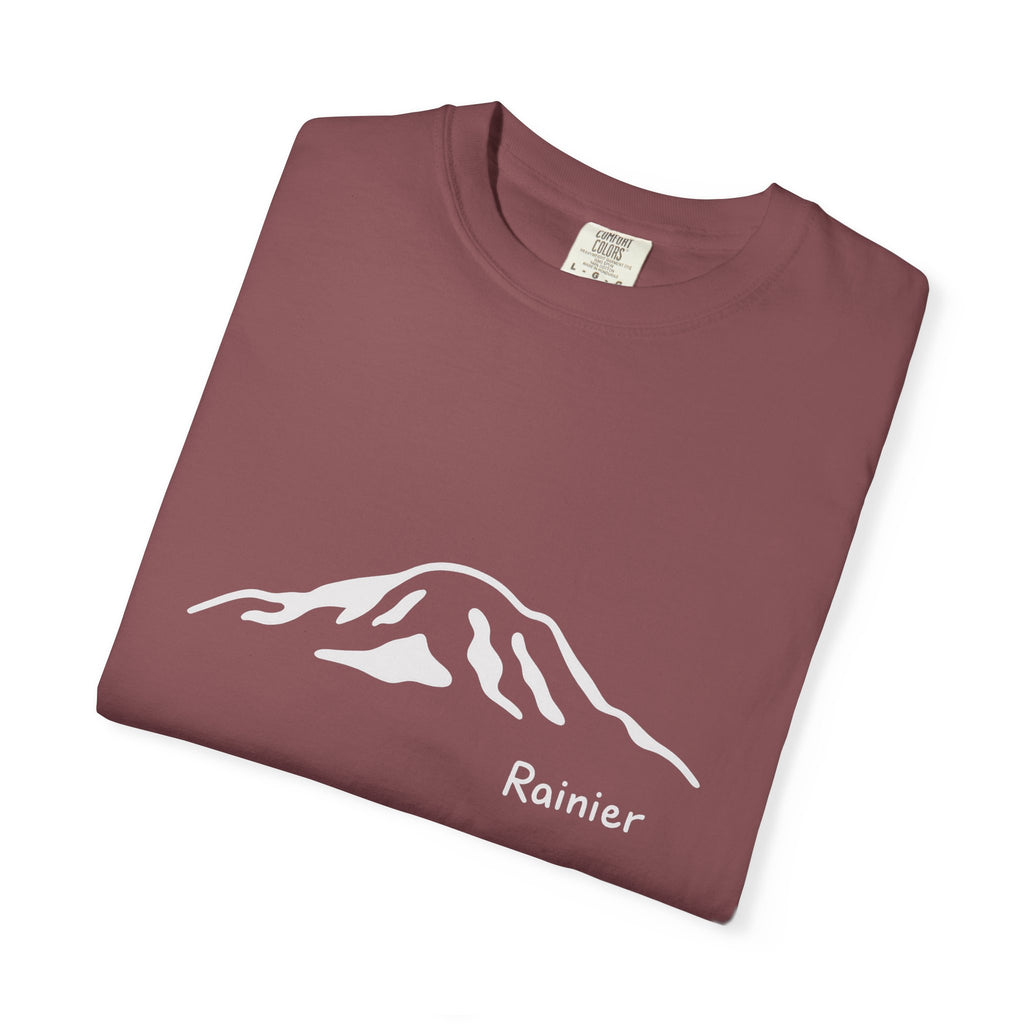 Mount Rainier Cascade Mountains T-Shirt - Clean Line Mountain Graphic