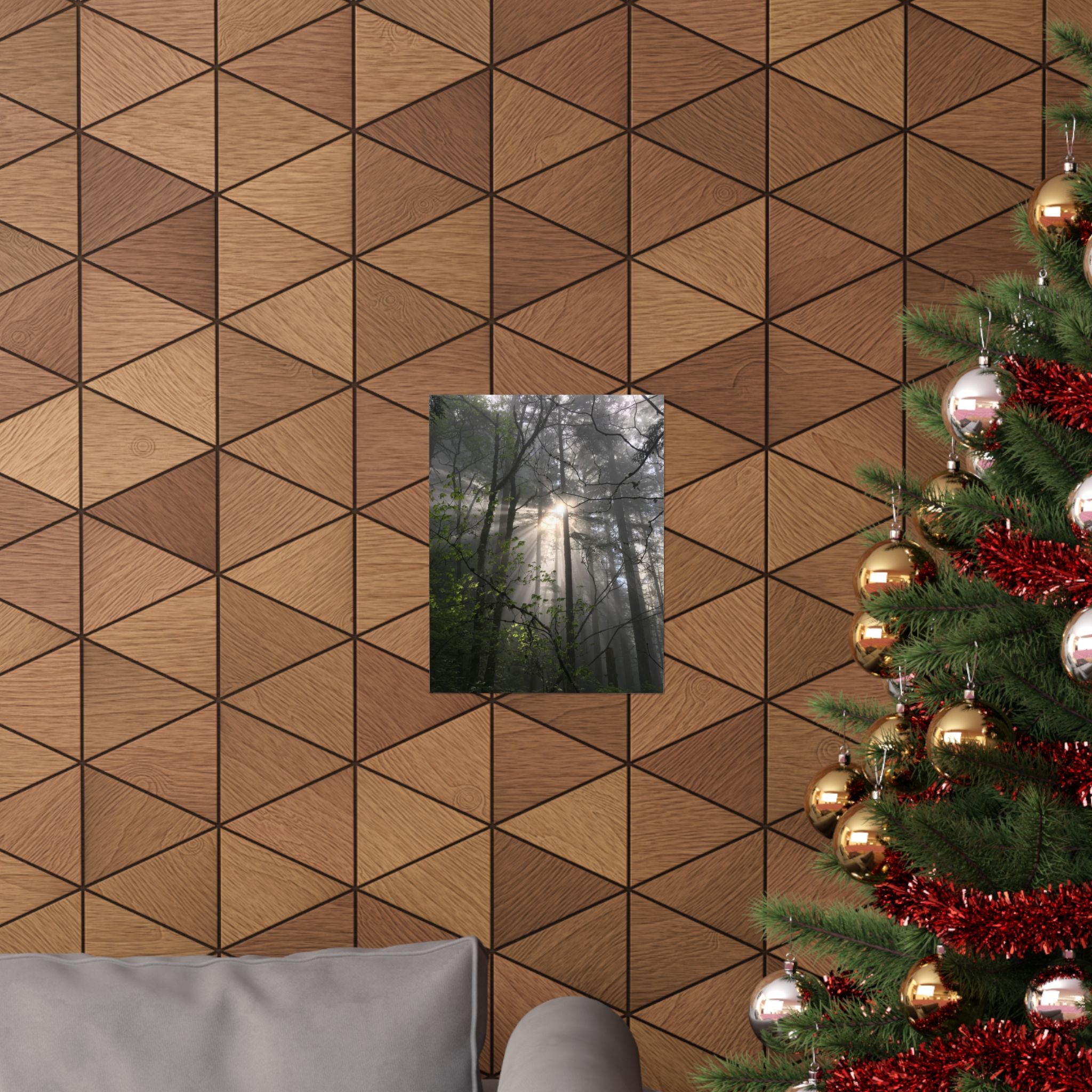 Forest Sunbeams Matte Poster — Vertical Nature Wall Art