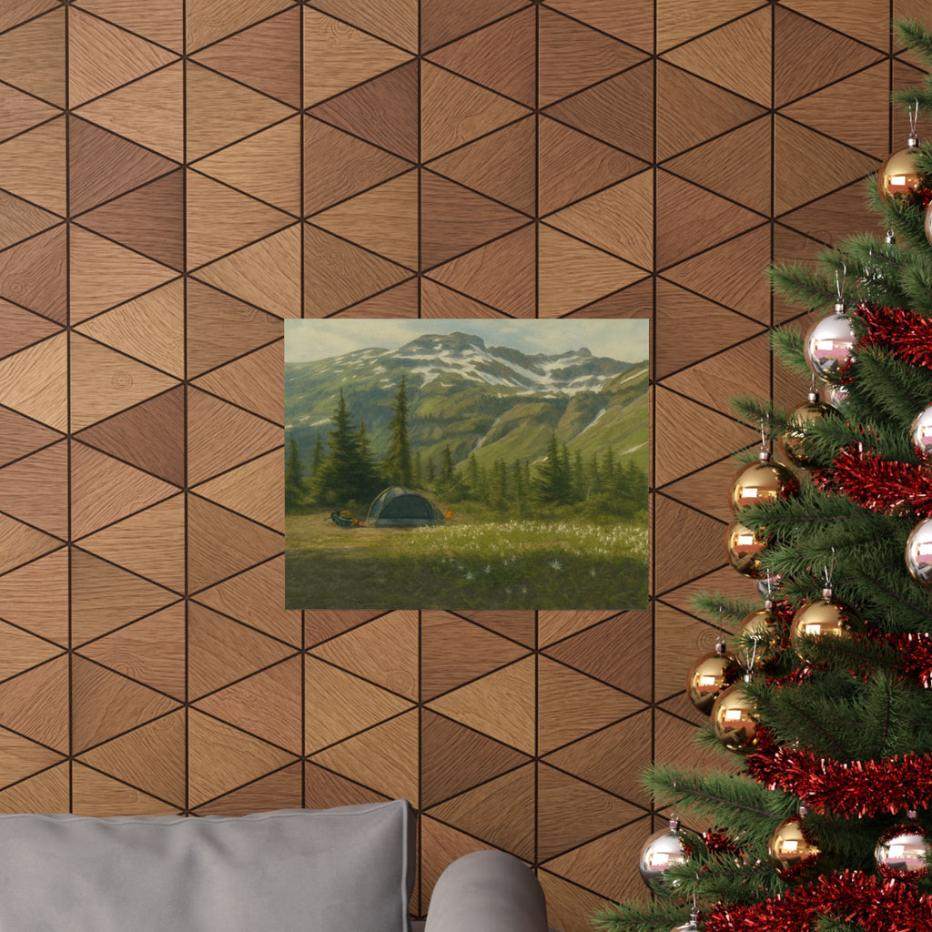 Sunny Day Camping in Goat Rocks Wilderness — Horizontal Nature Wall Art