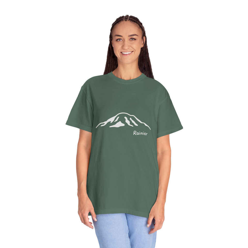 Mount Rainier Cascade Mountains T-Shirt - Clean Line Mountain Graphic