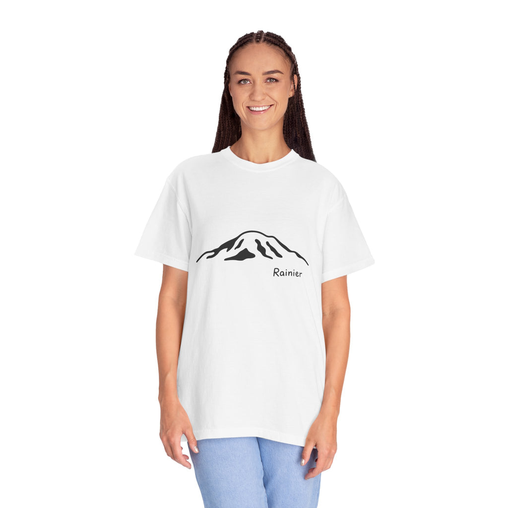 Mount Rainier Cascade Mountains T-Shirt - Clean Line Mountain Graphic