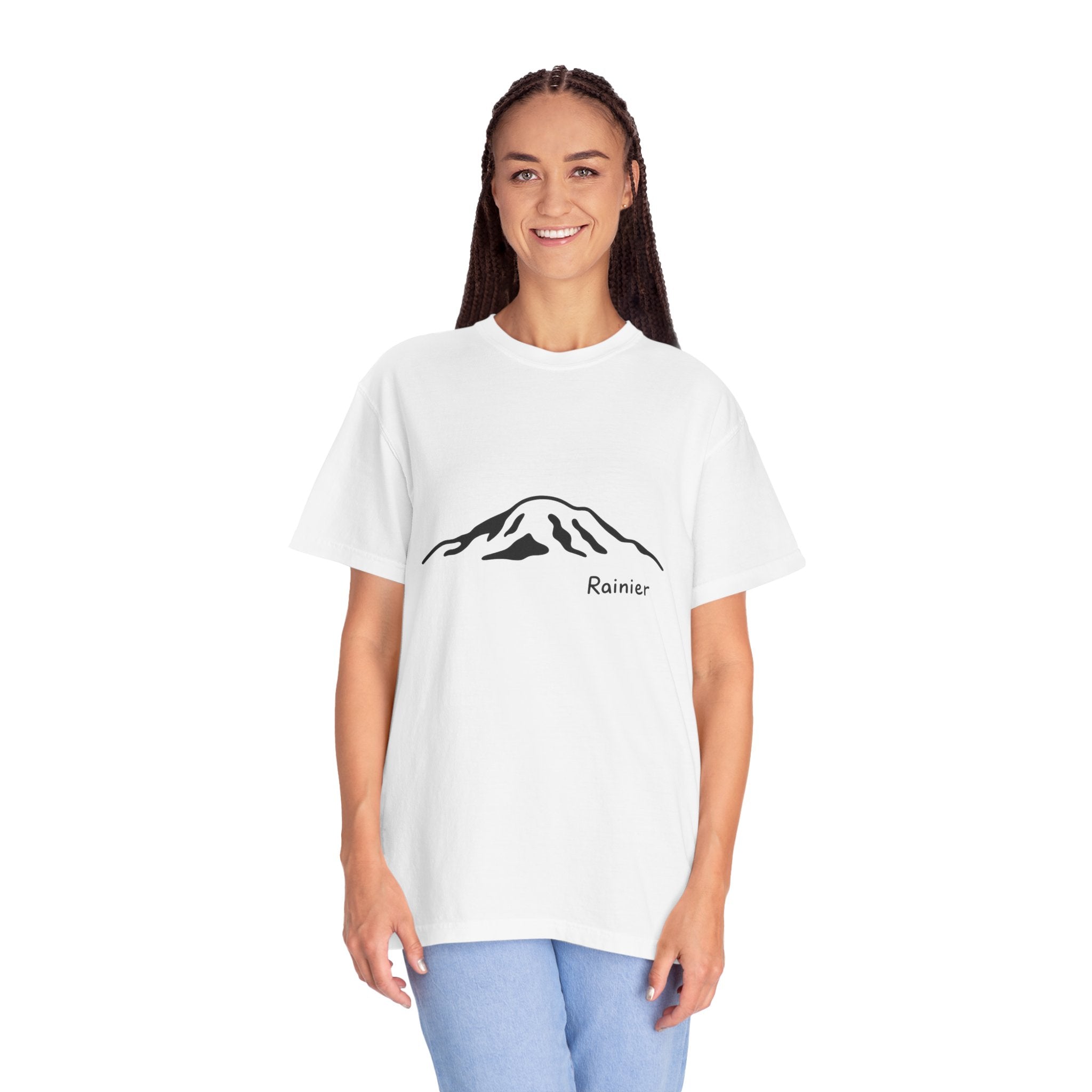 Mount Rainier Cascade Mountains T-Shirt - Clean Line Mountain Graphic