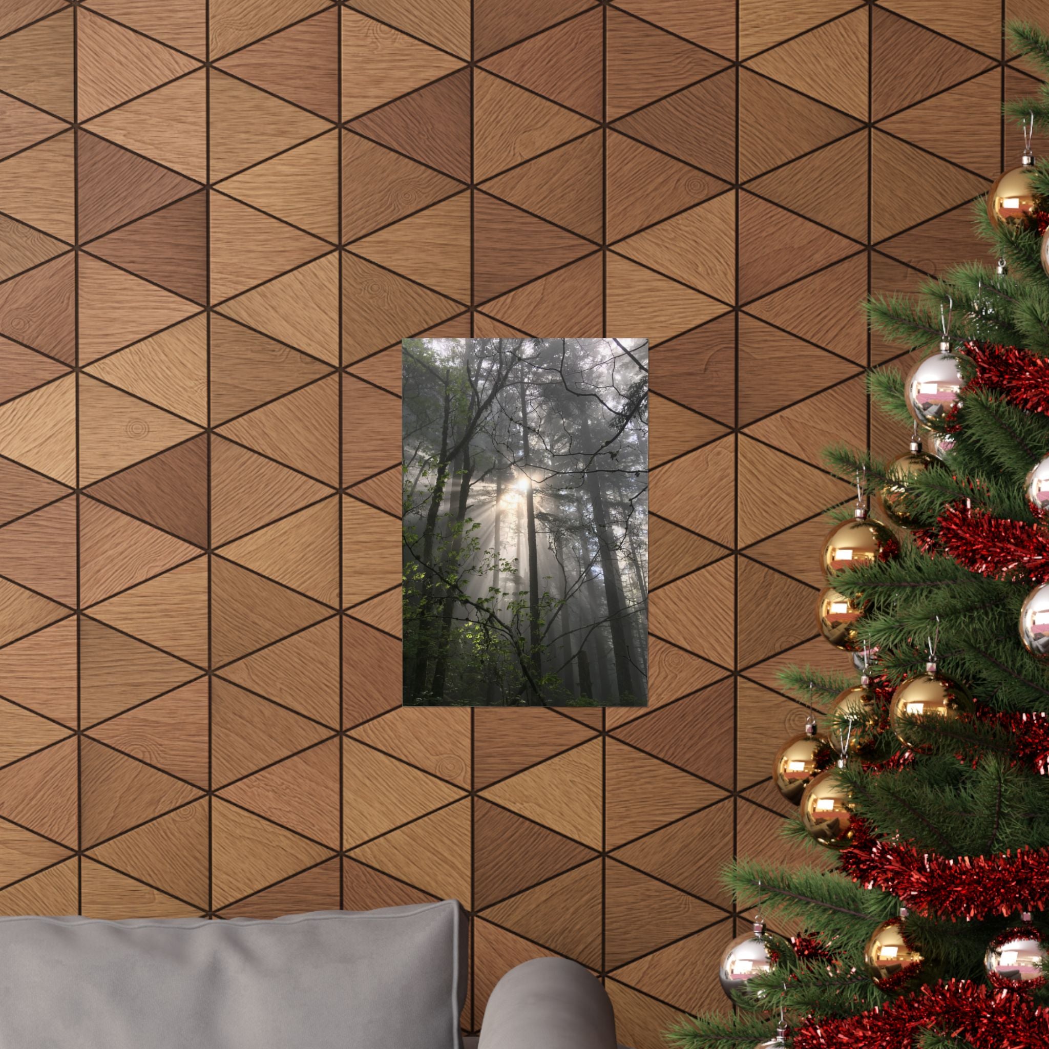 Forest Sunbeams Matte Poster — Vertical Nature Wall Art