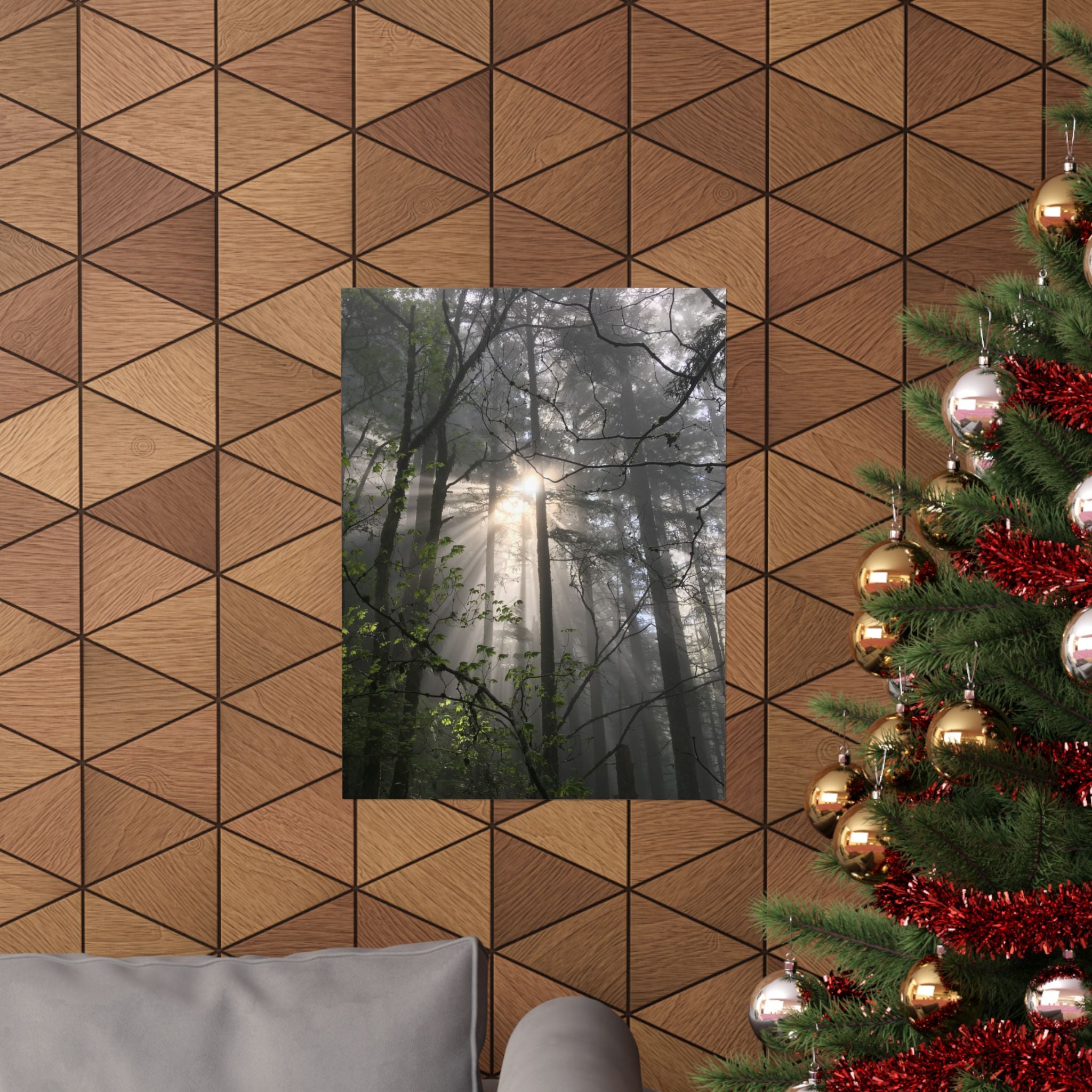 Forest Sunbeams Matte Poster — Vertical Nature Wall Art