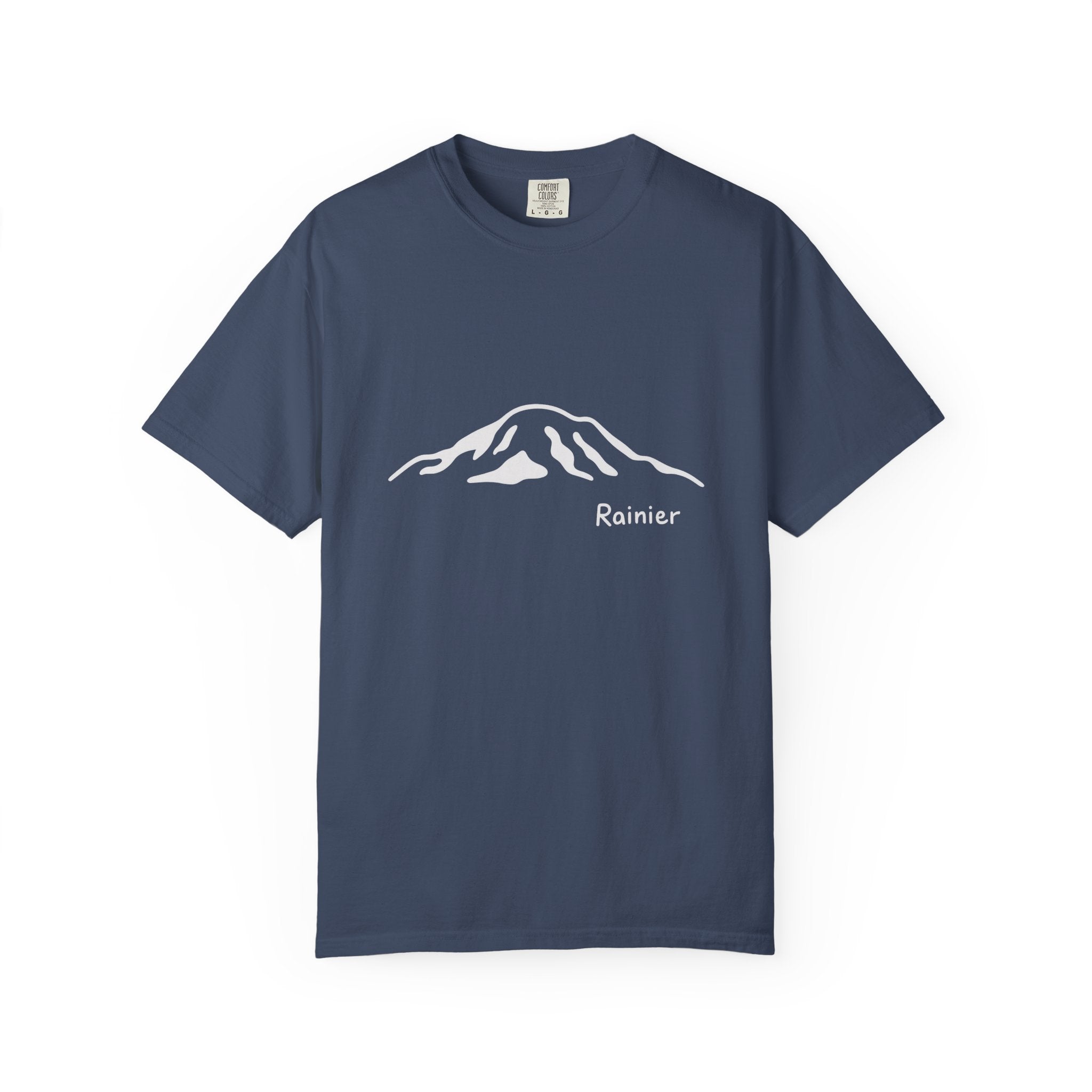 Mount Rainier Cascade Mountains T-Shirt - Clean Line Mountain Graphic