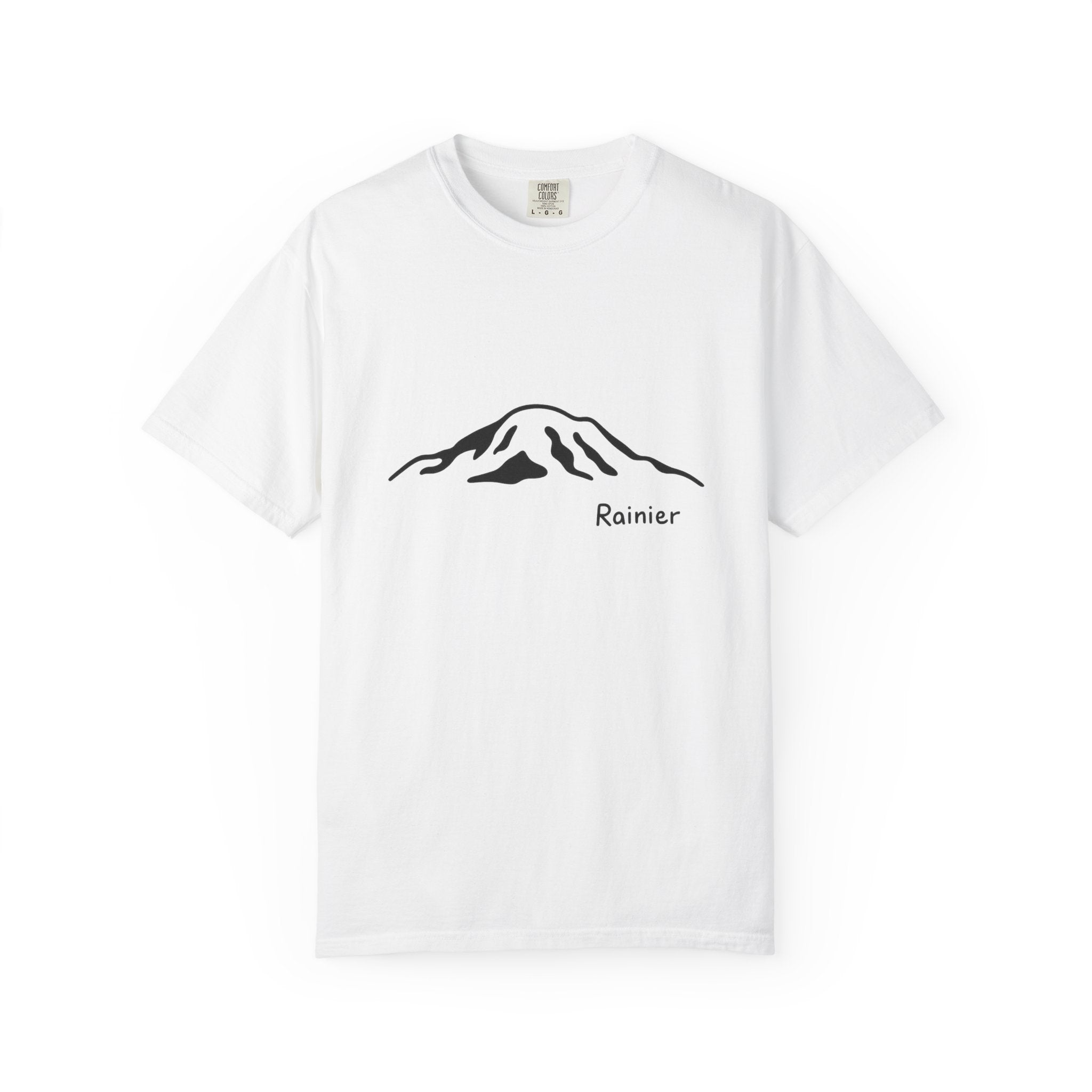 Mount Rainier Cascade Mountains T-Shirt - Clean Line Mountain Graphic