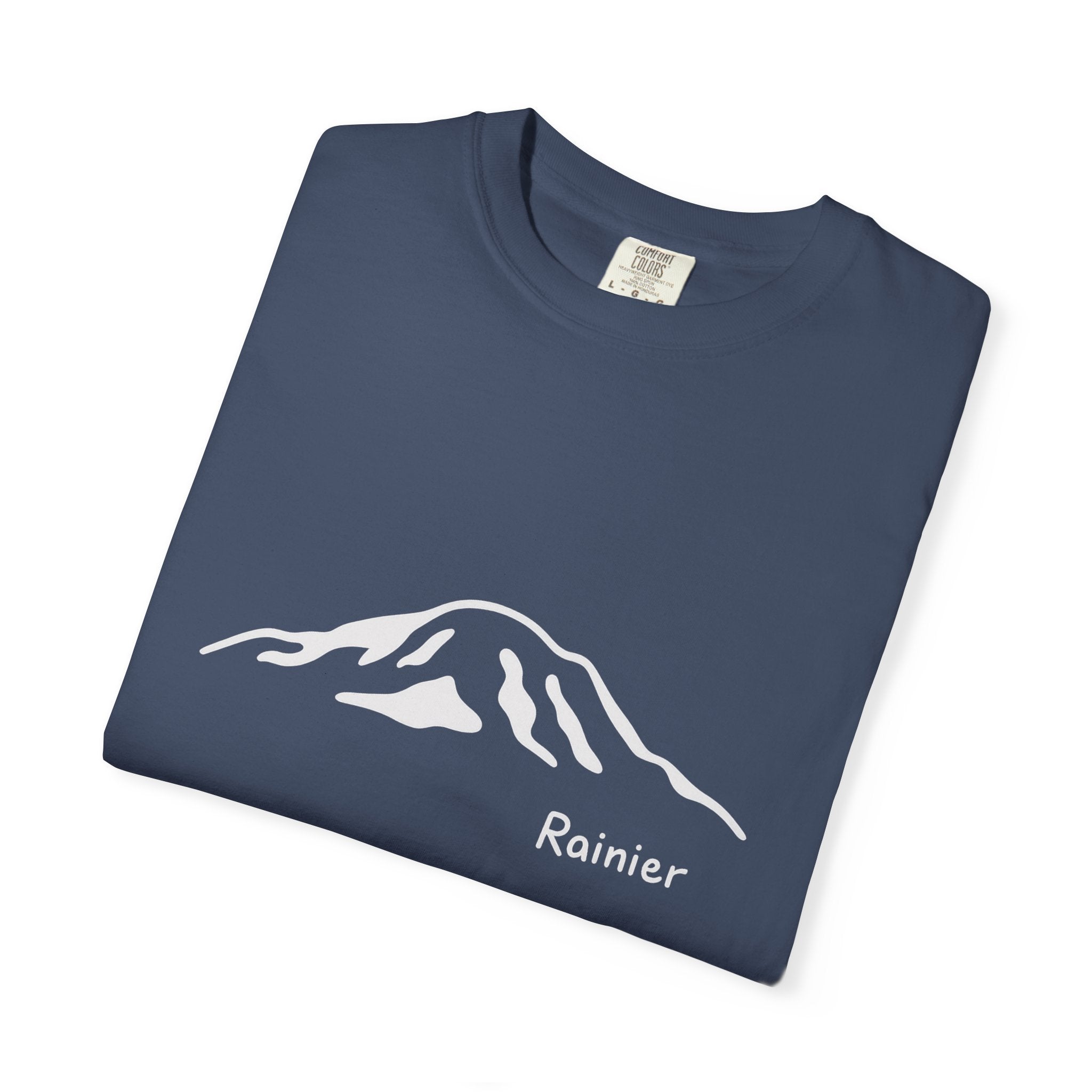 Mount Rainier Cascade Mountains T-Shirt - Clean Line Mountain Graphic