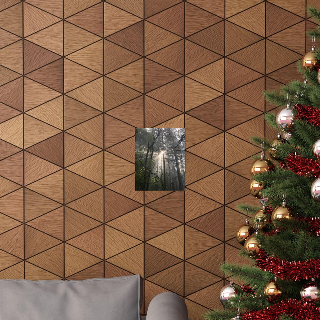 Forest Sunbeams Matte Poster — Vertical Nature Wall Art